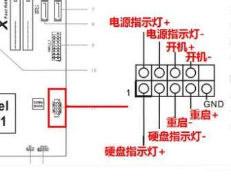 机箱电源线接法图解#主板开关9针接线图